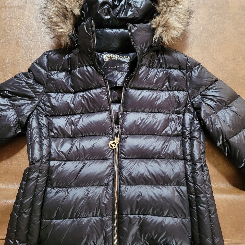 Down jacket with hood
